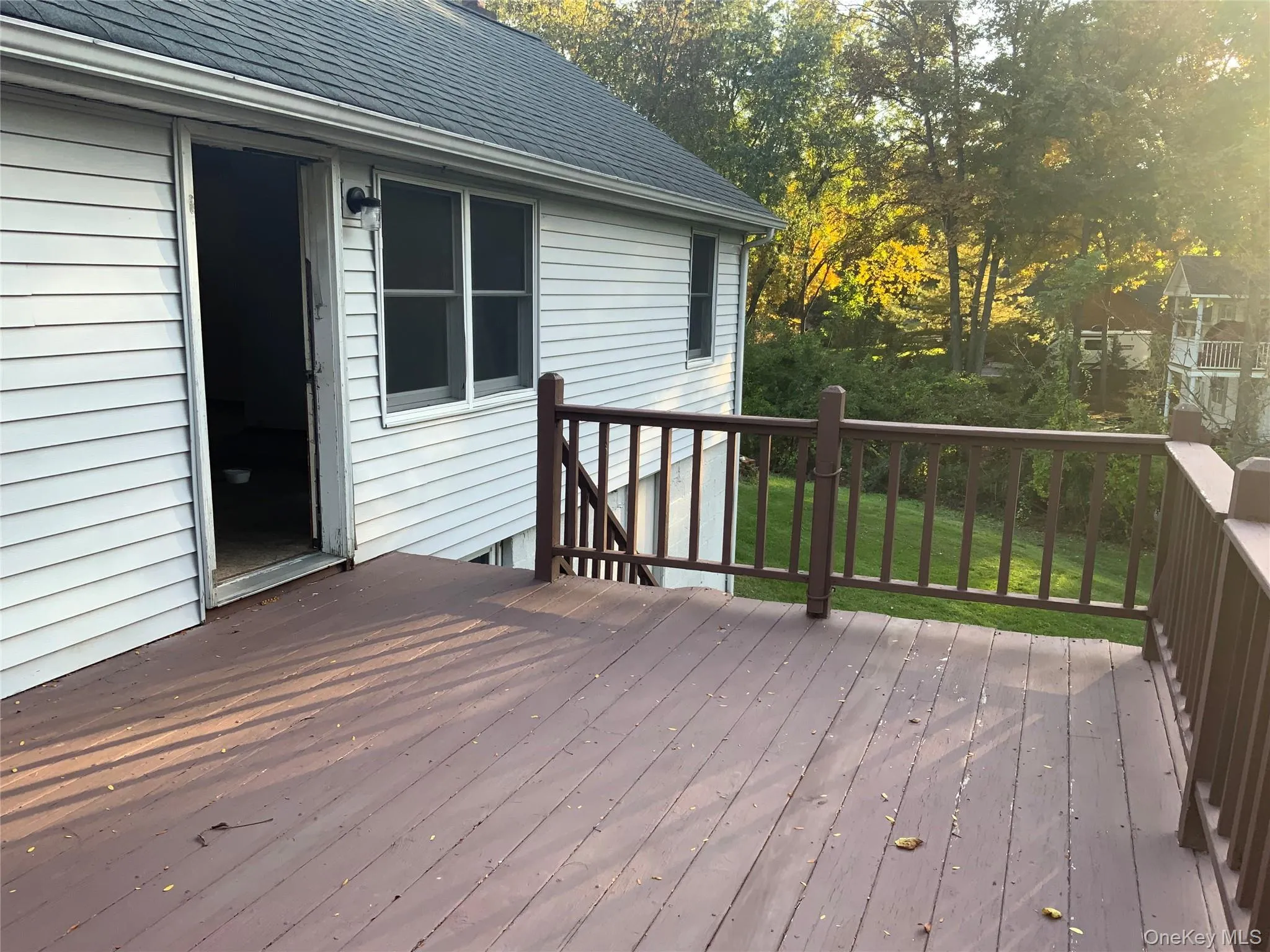 Back deck provides outdoor space for relaxing Back deck provides outdoor space for relaxing