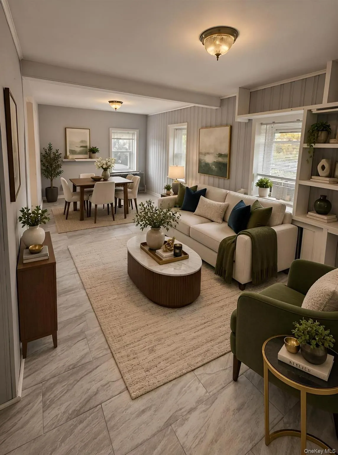 Virtually Staged Living and Dining area Virtually Staged Living and Dining area