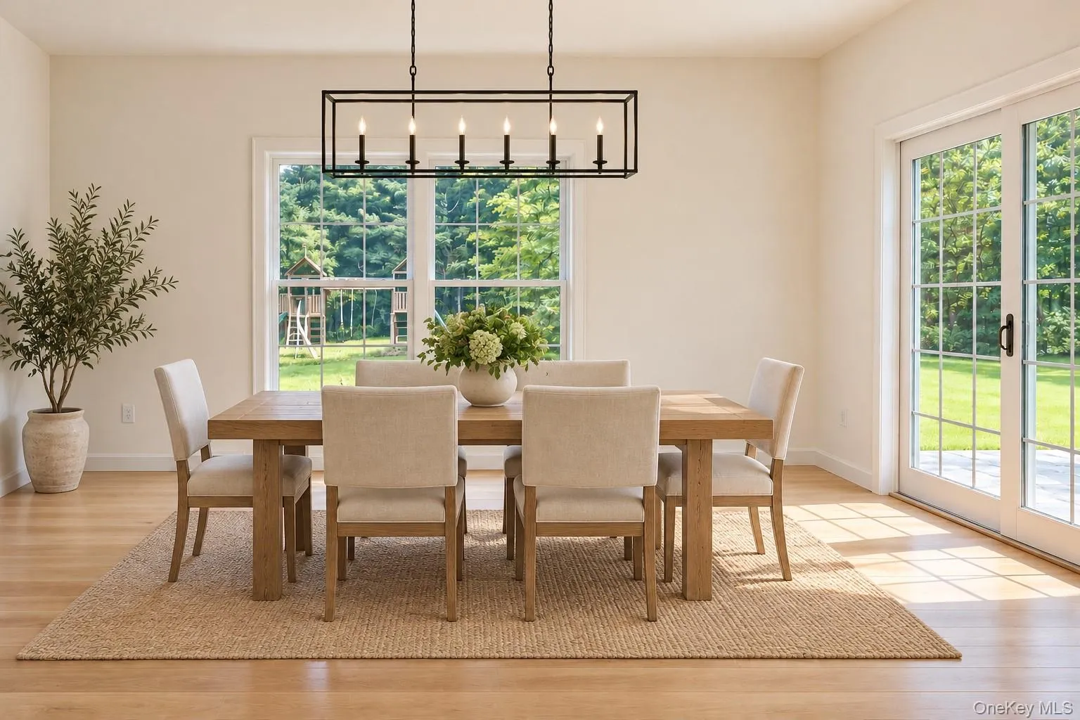 Virtual rendering of dining room with updates Virtual rendering of dining room with updates
