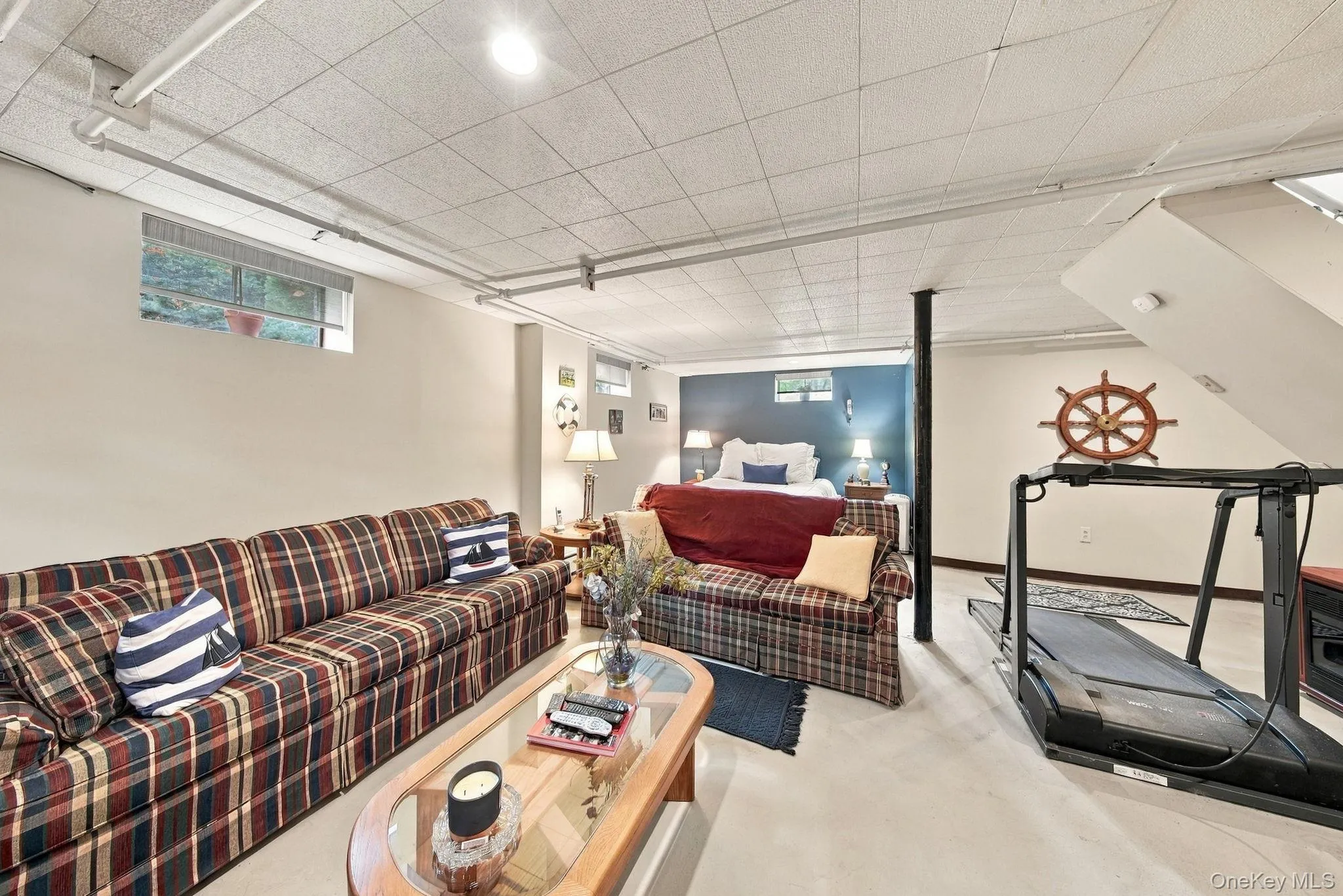Family room in basement Family room in basement
