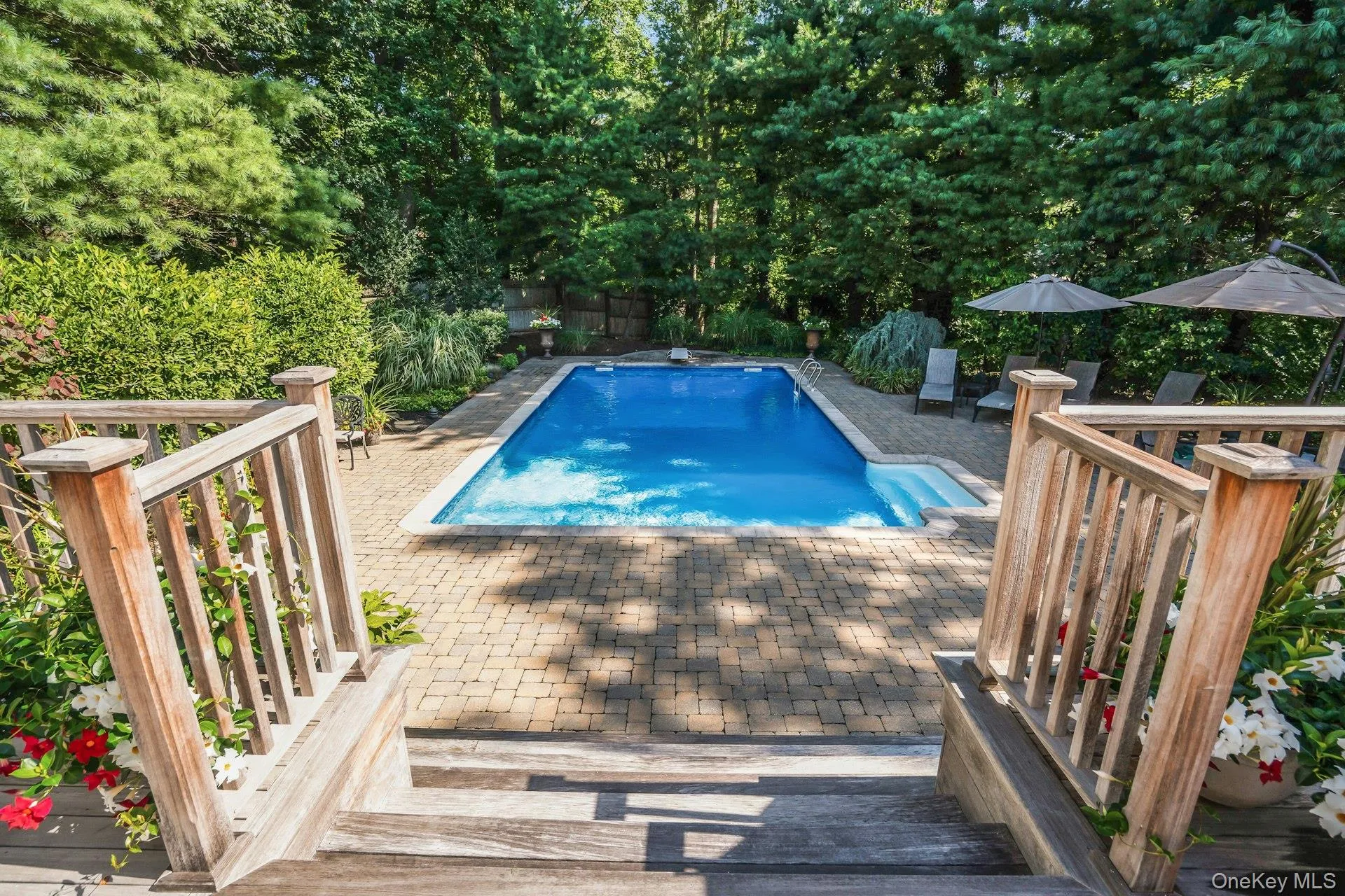 Stairs leading to pool. Stairs leading to pool.