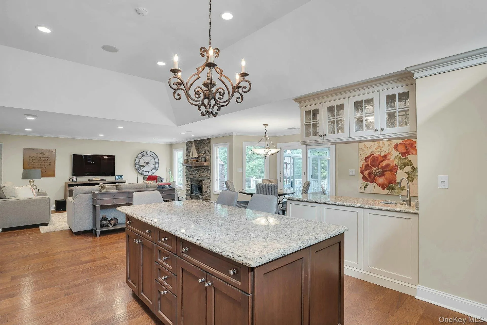 Granite counters and beautiful chandelier. Granite counters and beautiful chandelier.