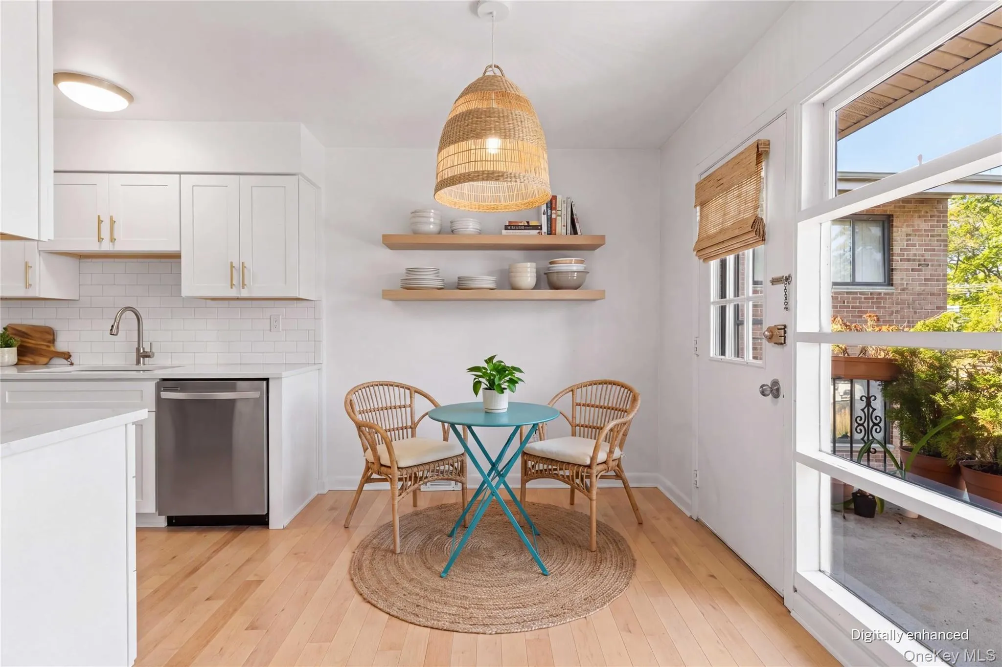 Kitchen Conceptual Rendering: virtually renovated with new floor, cabinets, handing shelves and stainless appliances Kitchen Conceptual Rendering: virtually renovated with new floor, cabinets, handing shelves and stainless appliances