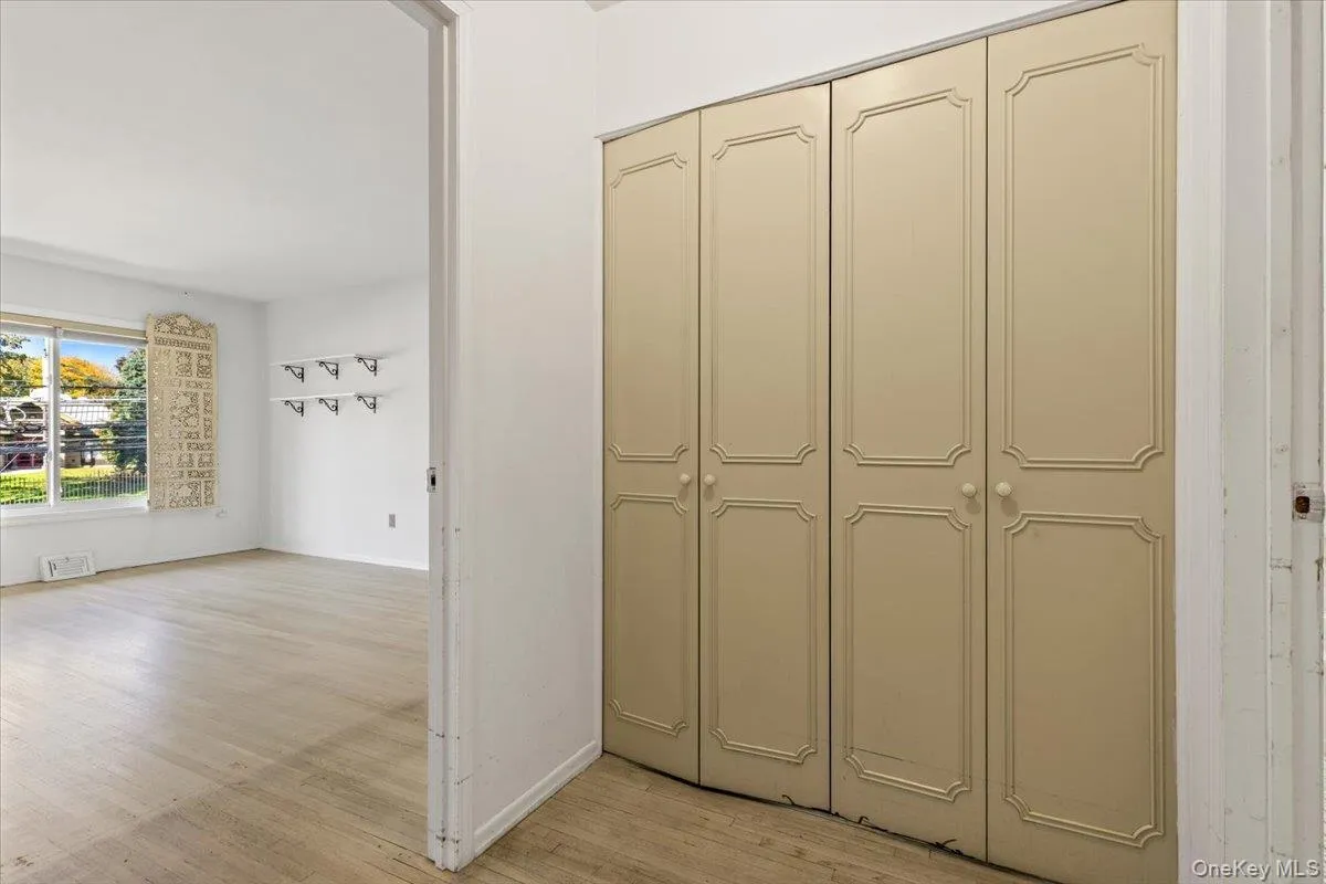 Ample closet space at the end of the hallway outside the bedroom Ample closet space at the end of the hallway outside the bedroom
