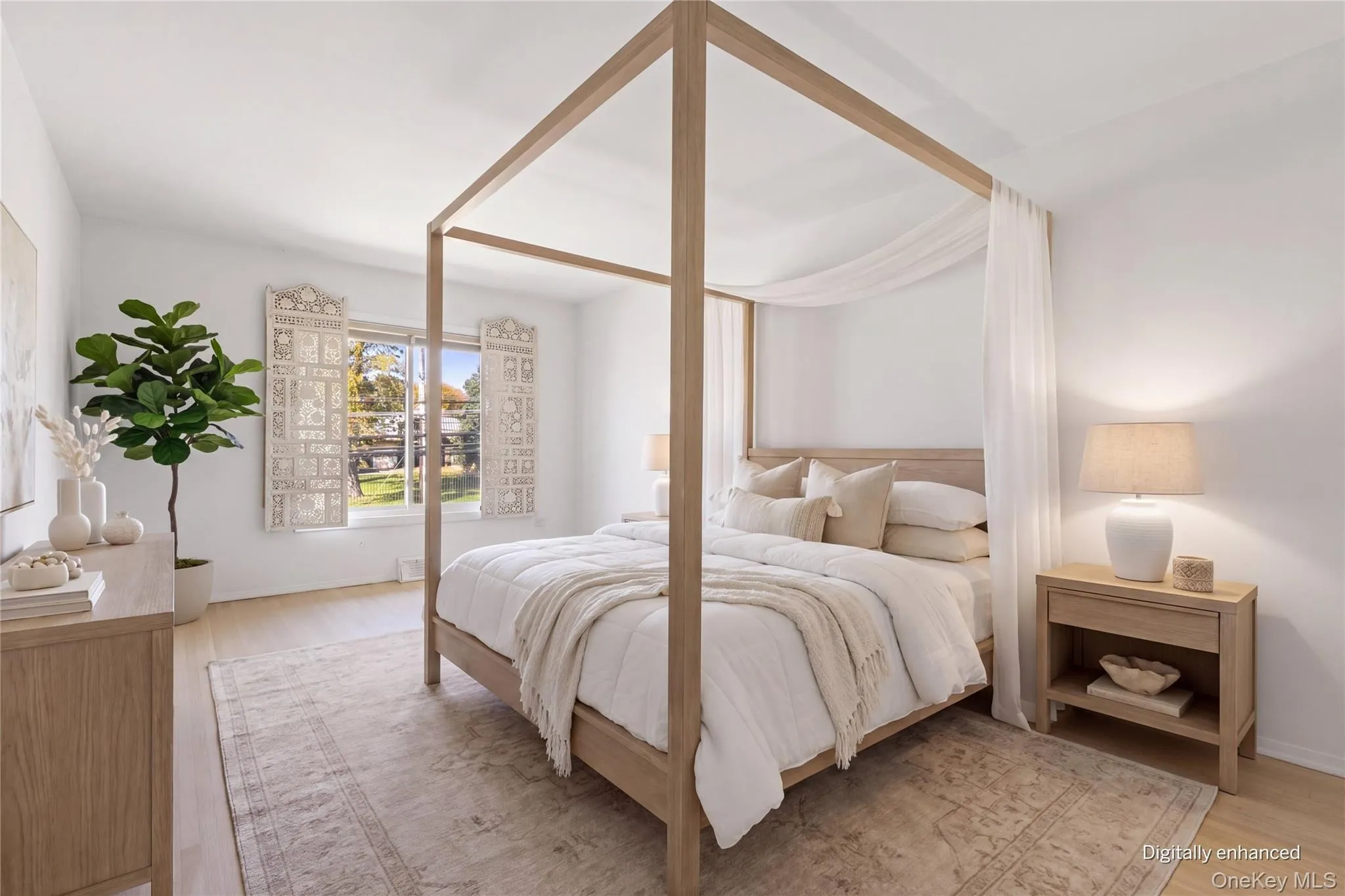 Bedroom Virtually Staged with area rug, furniture and decor. Bedroom Virtually Staged with area rug, furniture and decor.