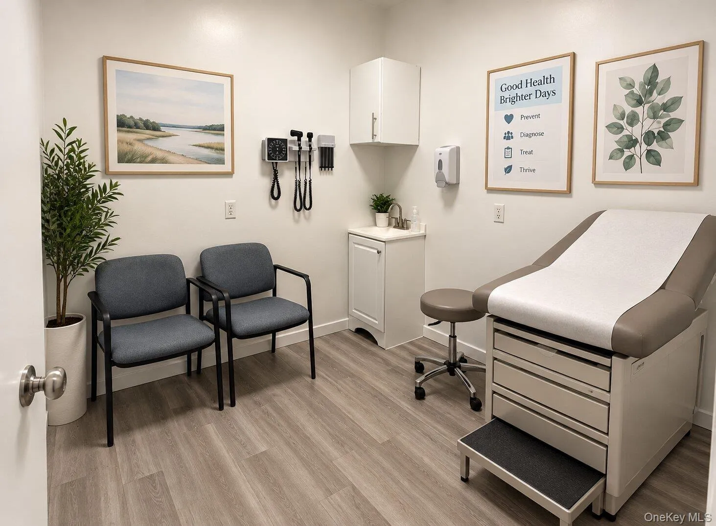 Virtually staged exam room Virtually staged exam room
