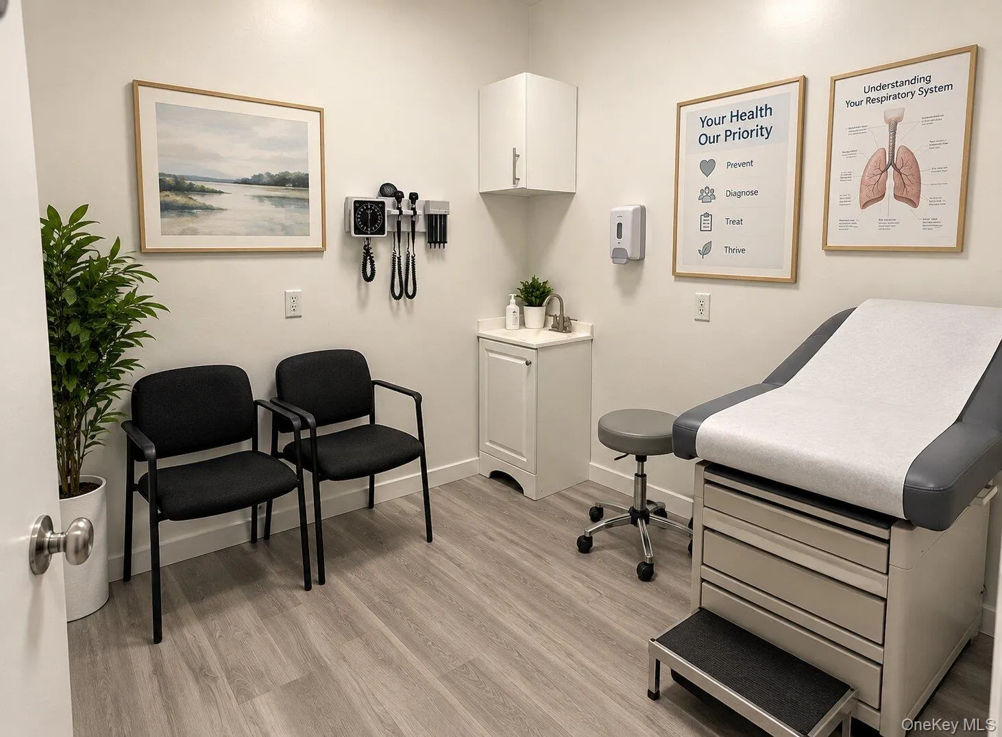 Virtually staged exam room Virtually staged exam room