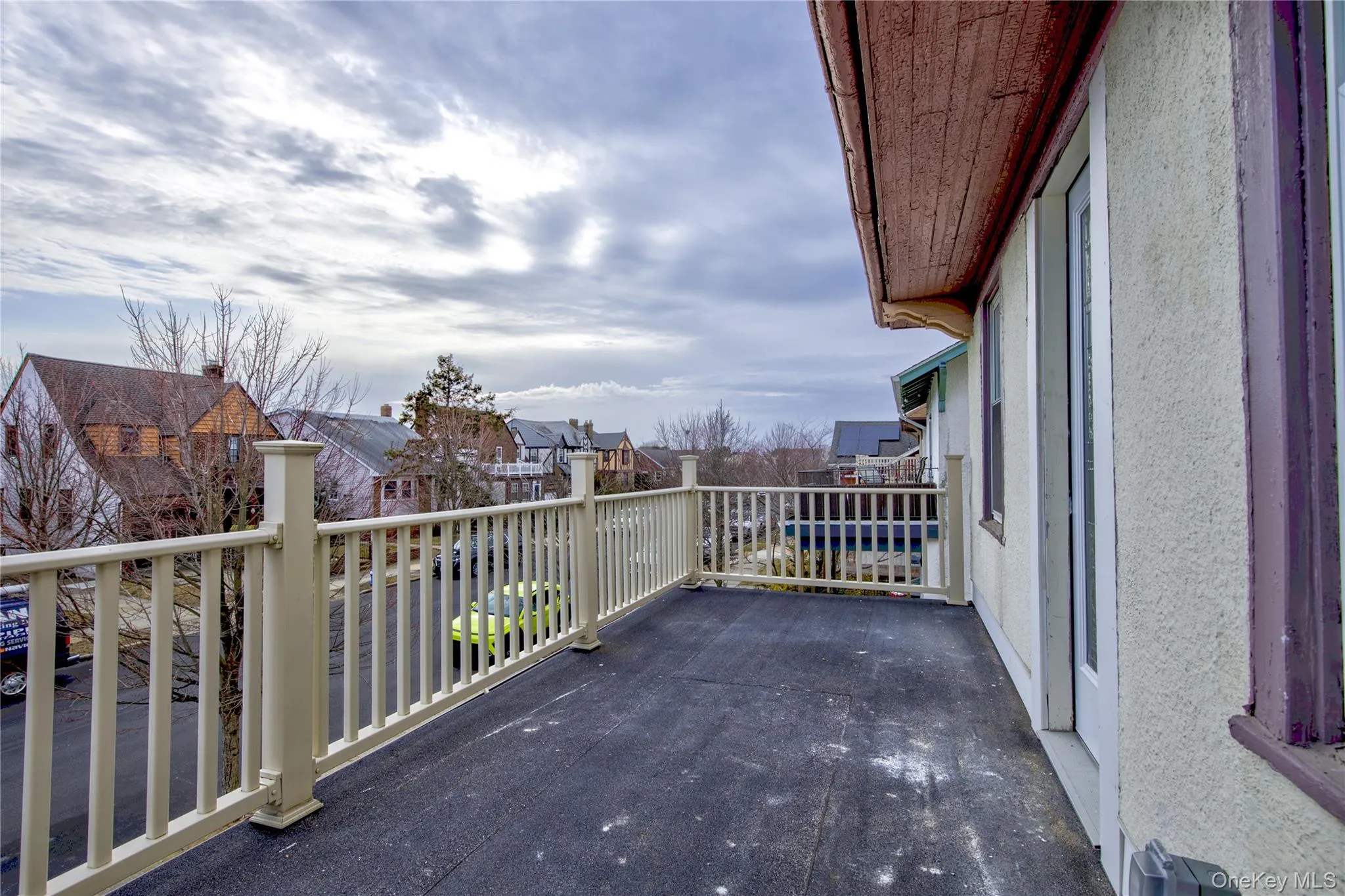Balcony with a residential view Balcony with a residential view
