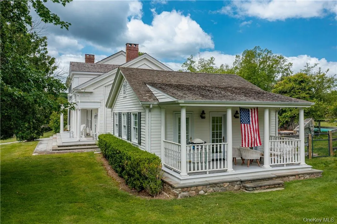 Side covered porch. Side covered porch.
