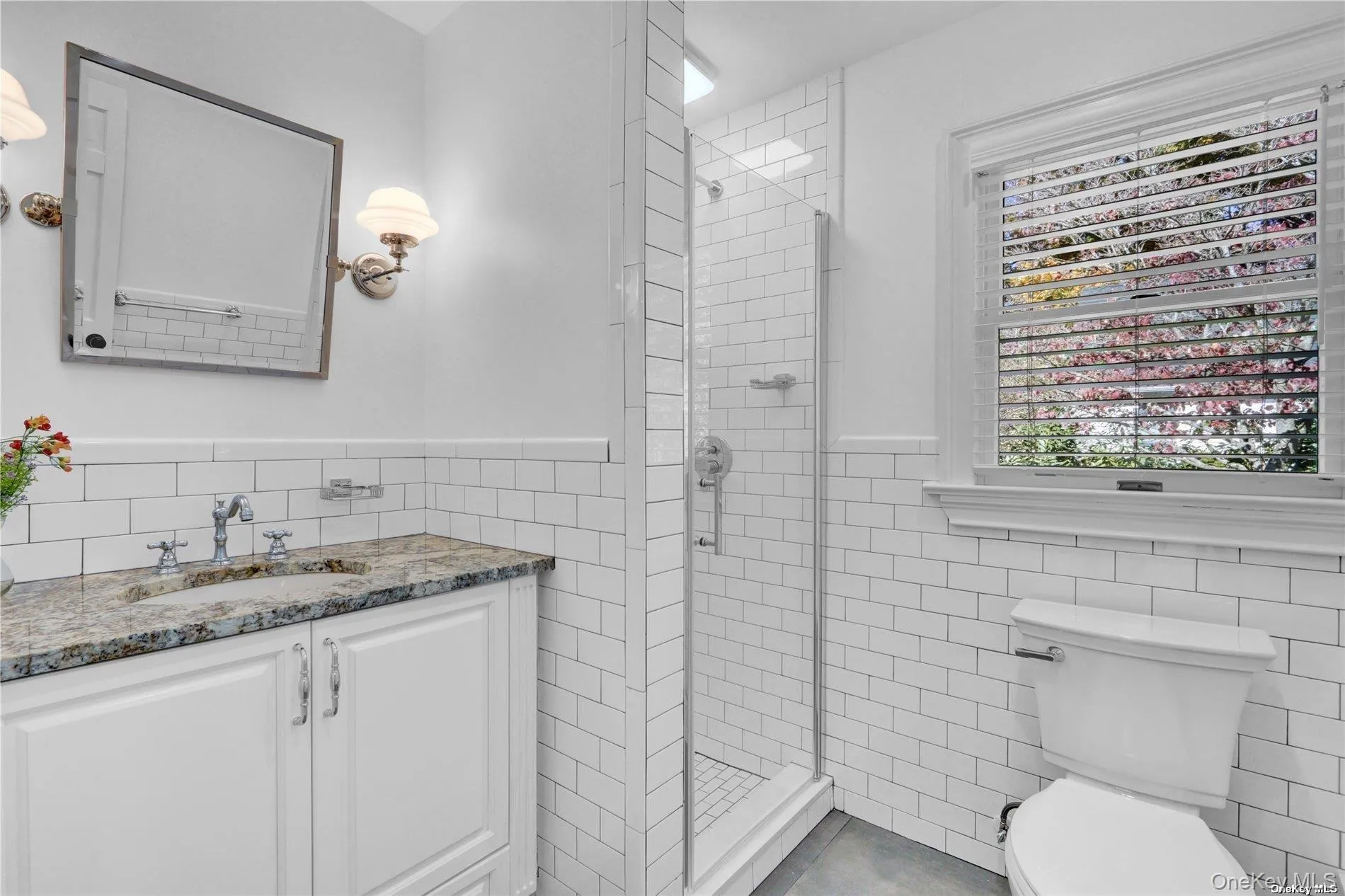 Brand new bath, white subway tiles, tile floor, spacious vanity with drawers Brand new bath, white subway tiles, tile floor, spacious vanity with drawers