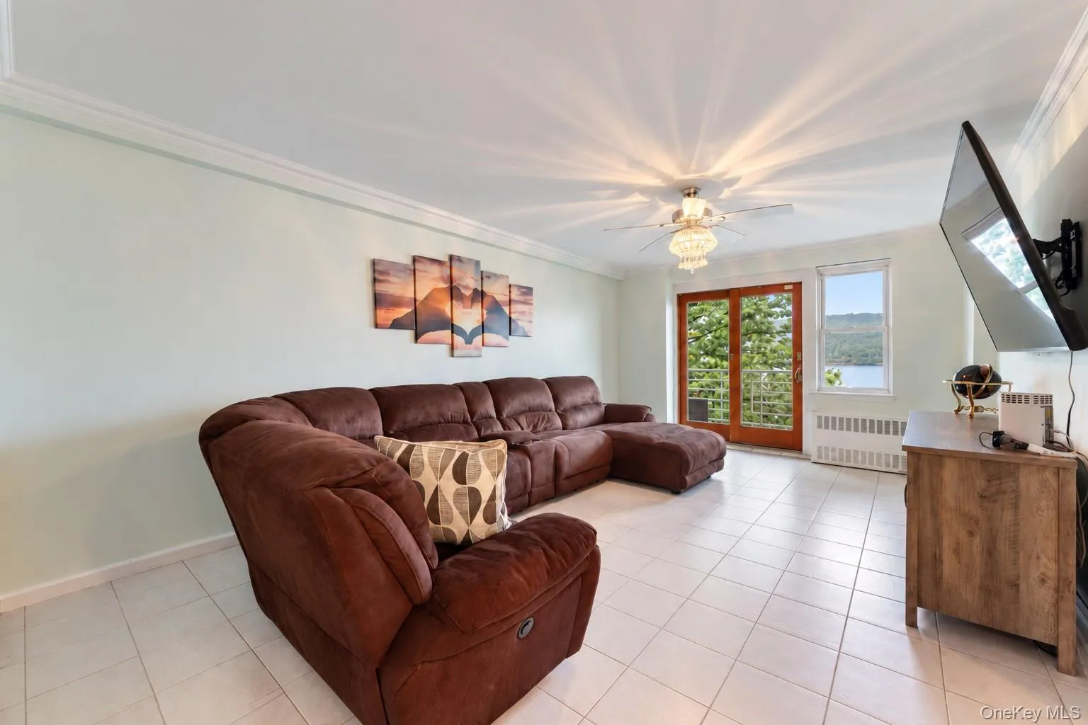 Spacious Living Room with River Views Spacious Living Room with River Views