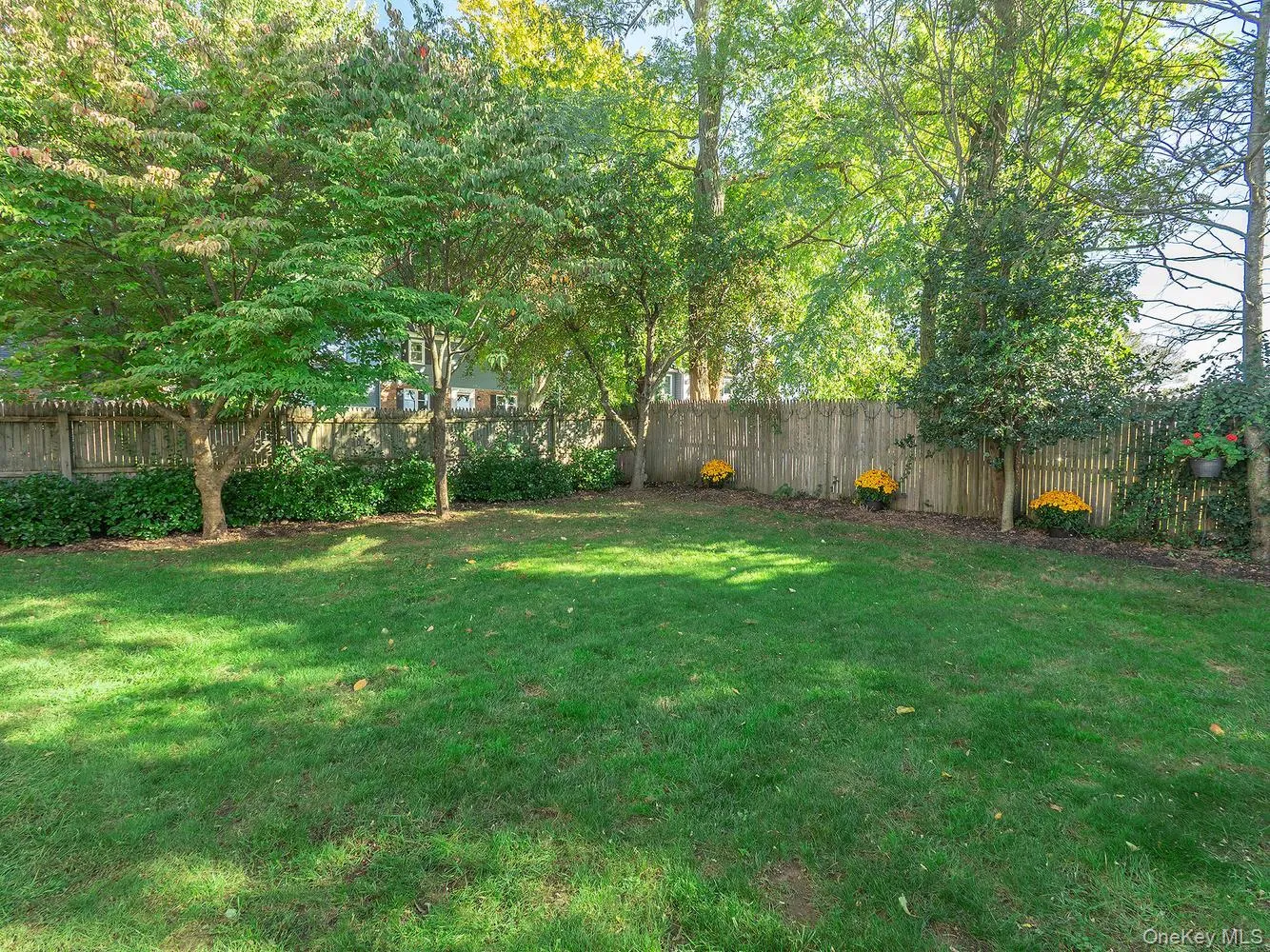 Fully fenced in yard with entrances/exits on either side Fully fenced in yard with entrances/exits on either side