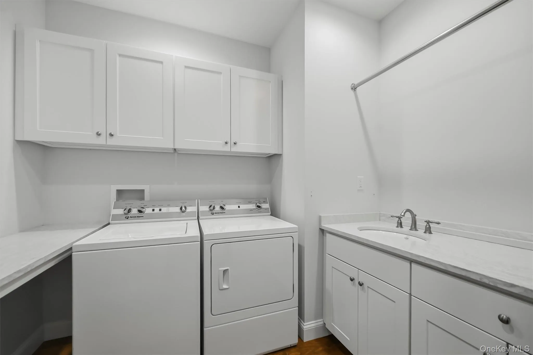 Convenient to bedrooms. Cabinets to store cleaning supplies, detergent, etc. Convenient to bedrooms. Cabinets to store cleaning supplies, detergent, etc.