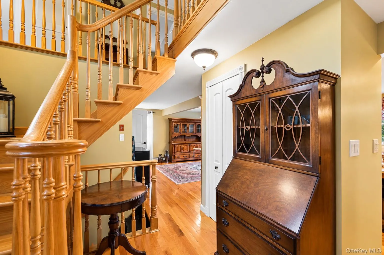 View of den from formal entry way. View of den from formal entry way.