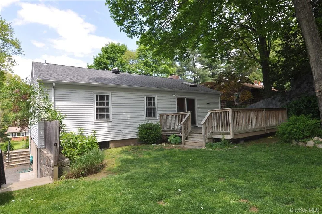 Rear view of house featuring a private yard and deck. Rear view of house featuring a private yard and deck.