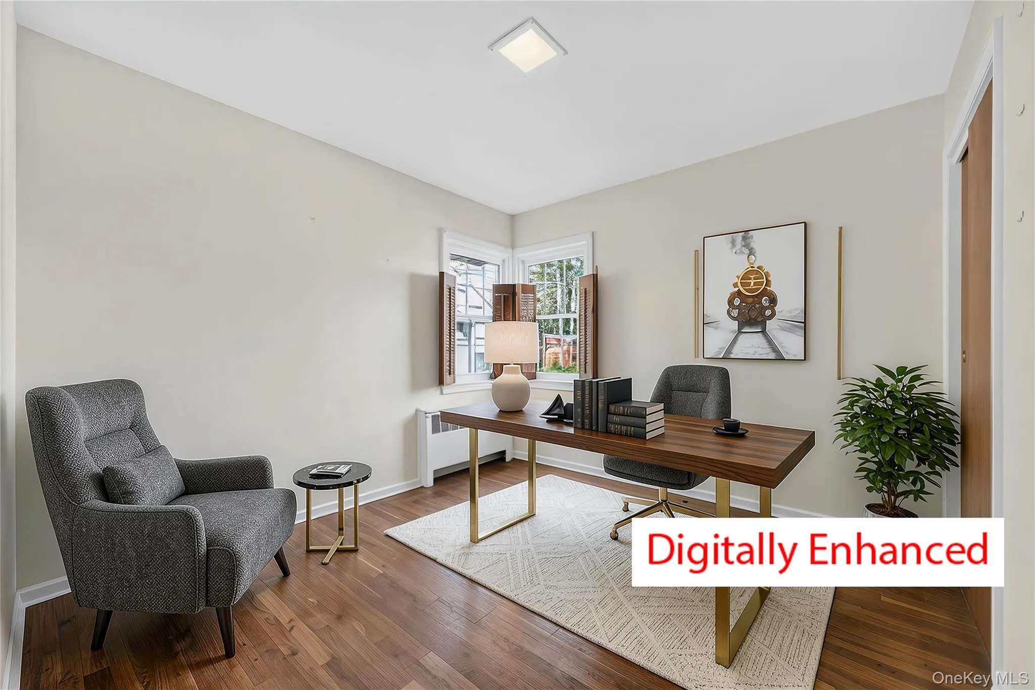 Virtually staged first floor bedroom/den/office Virtually staged first floor bedroom/den/office