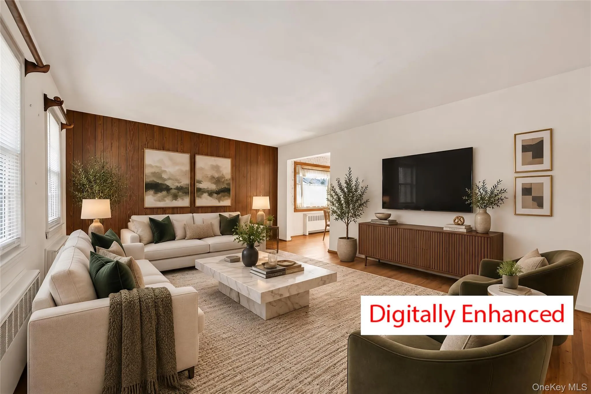 Virtually staged living room Virtually staged living room