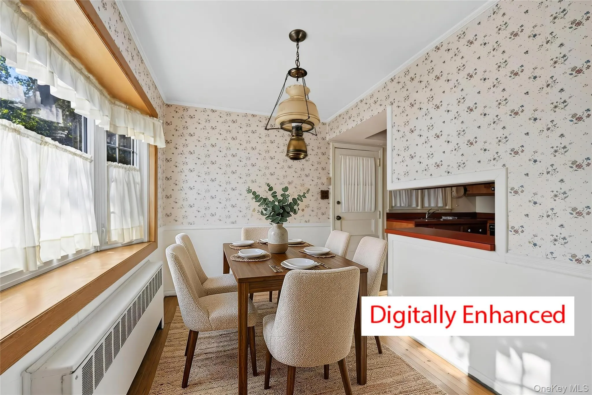 Virtually staged dining area Virtually staged dining area