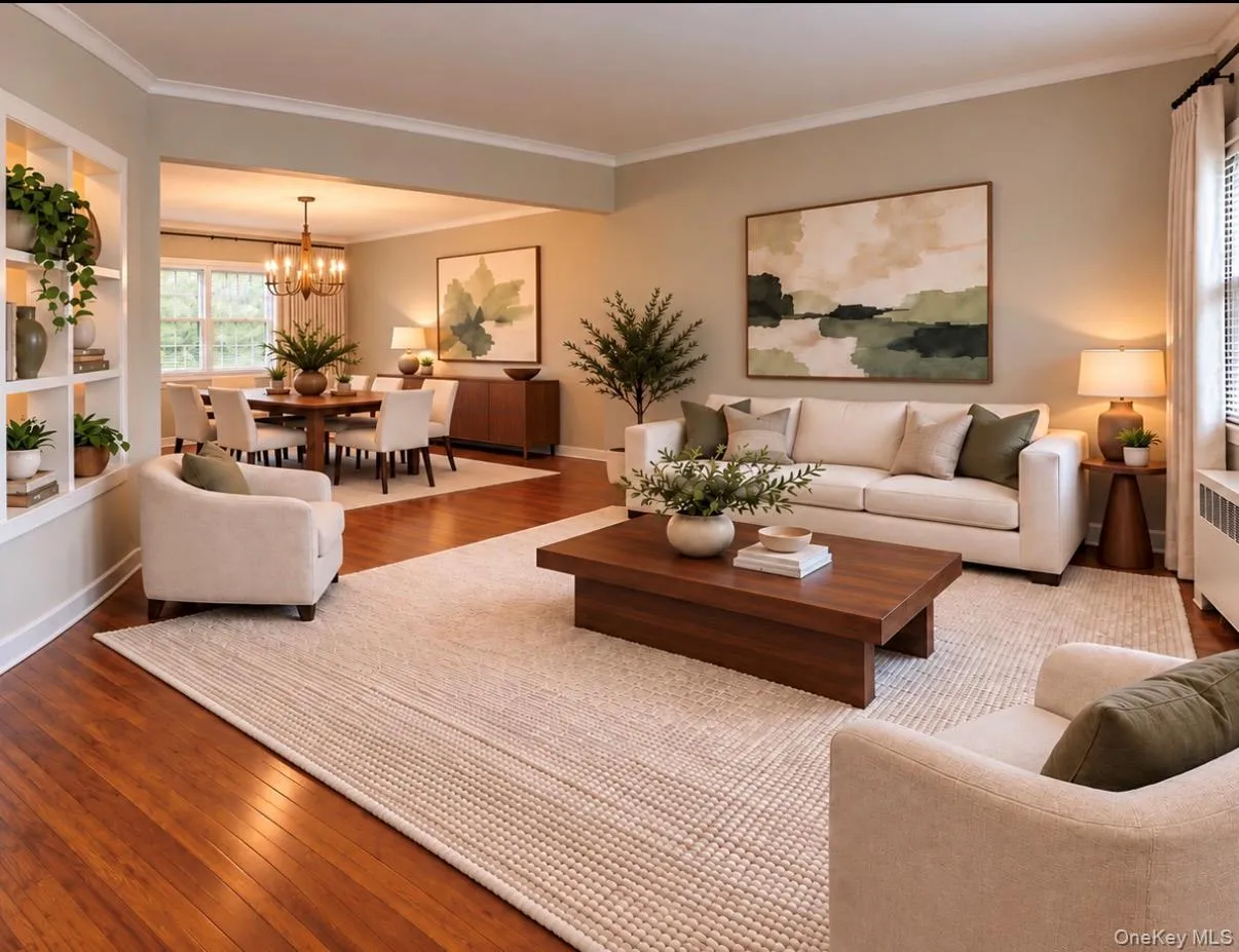 Living Room View From Entry Hall Virtually Staged Living Room View From Entry Hall Virtually Staged