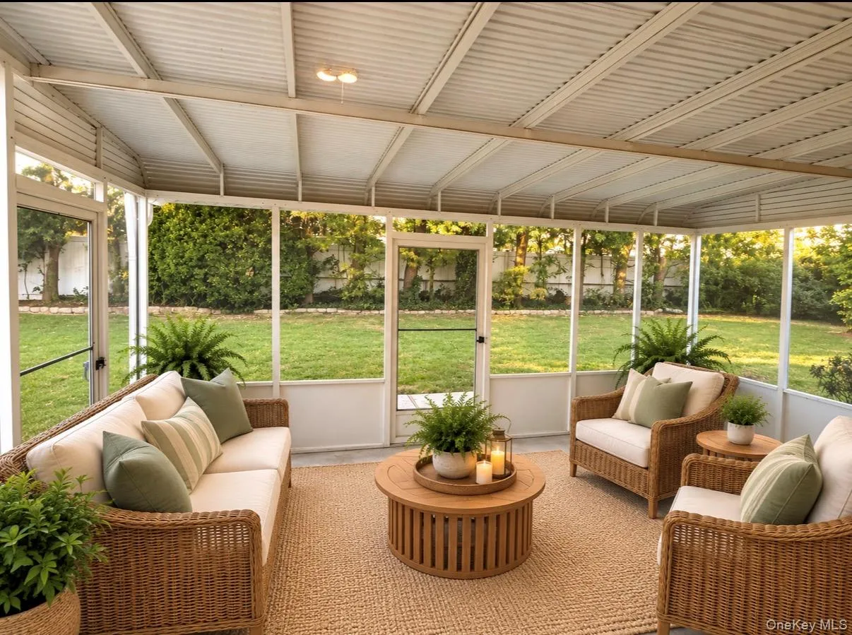 18 x13 Screened Porch Virtually Staged View From Kitchen Exit 18 x13 Screened Porch Virtually Staged View From Kitchen Exit