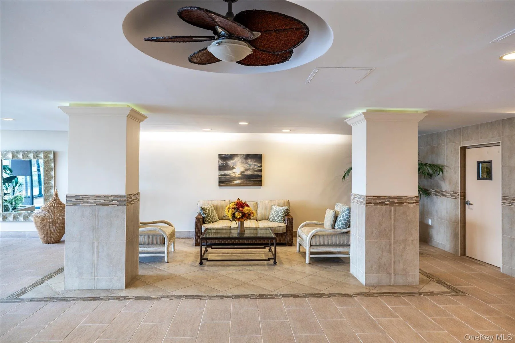 Renovated, welcoming building lobby. Renovated, welcoming building lobby.