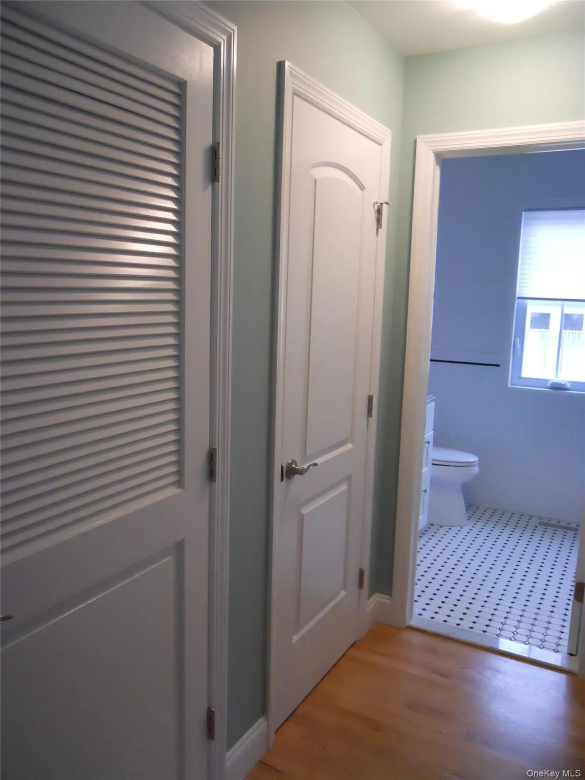 Hallway leading to bathroom. Hallway leading to bathroom.