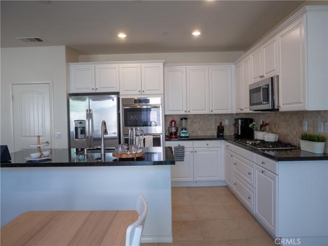 View of kitchen from dining area.