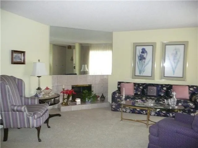 Lovely living room with fireplace.