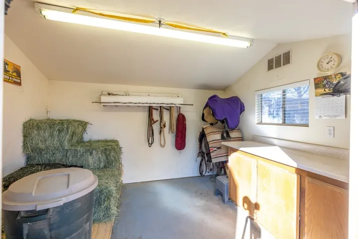 Tuff Shed feed/Tack room with electric