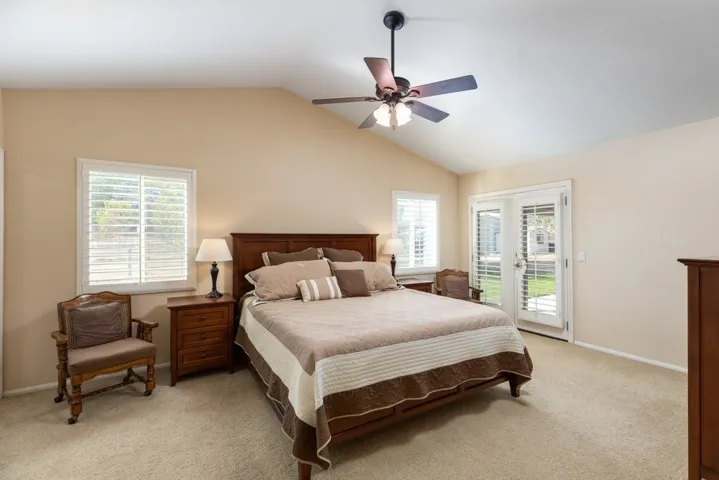 Main bedroom has french doors
