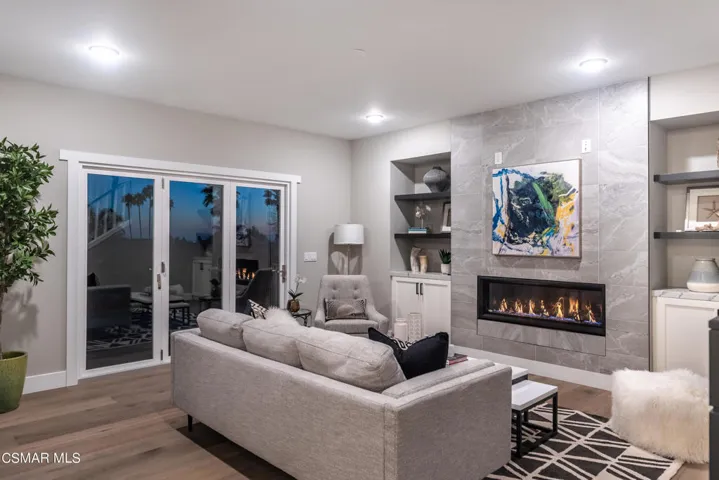 Twilight Living Room Fireplace
