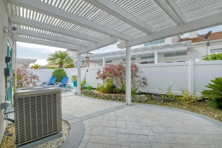 Pergola covered area of the patio.