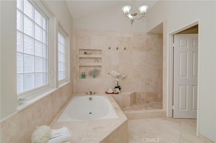 Spa day can be EVERYDAY with deep soaking tub and integrated shower.