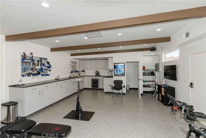 Detached 2 Car Garage Interior with bathroom