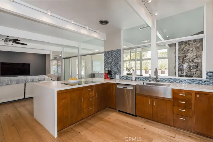 Kitchen with View of Family room and Sunroom