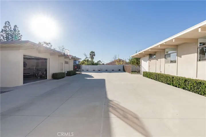 View from attached 2 car garage