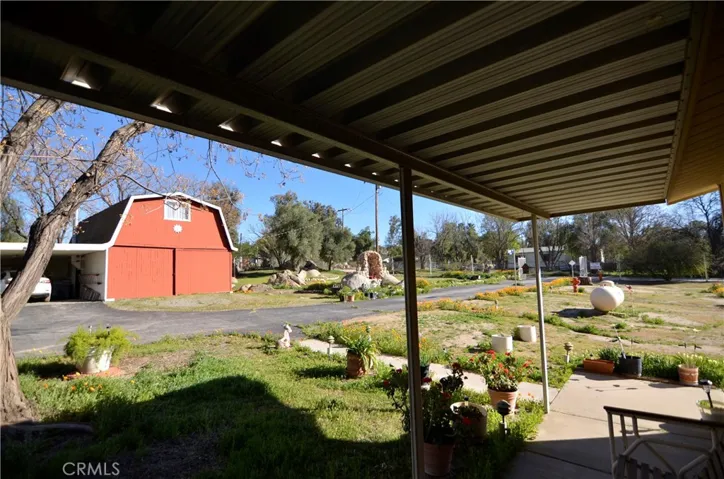 View from back door to barn