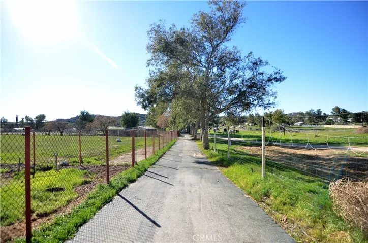 Driveway down to second gate as well as animal enclosures