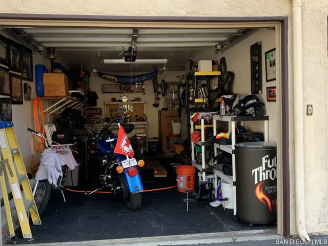 Inside Garage with electric garage door opener