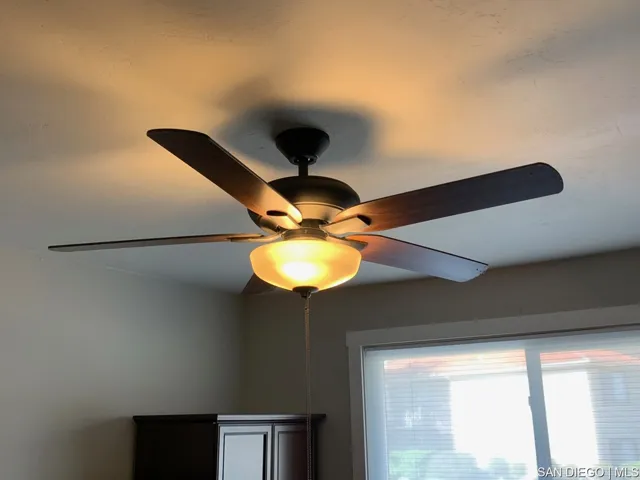 Ceiling fan in bedroom