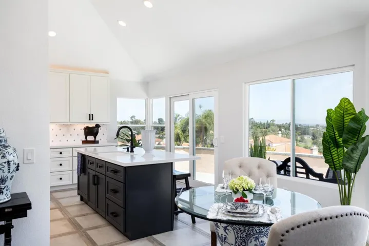 Island & dining room entertaining space.