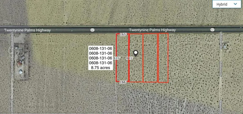 8 .75 Acres Hwy 62 East Of Sawanson Road, Joshua Tree, California 92252, ,Land,For Sale,Acres Hwy 62 East Of Sawanson,219074994DA