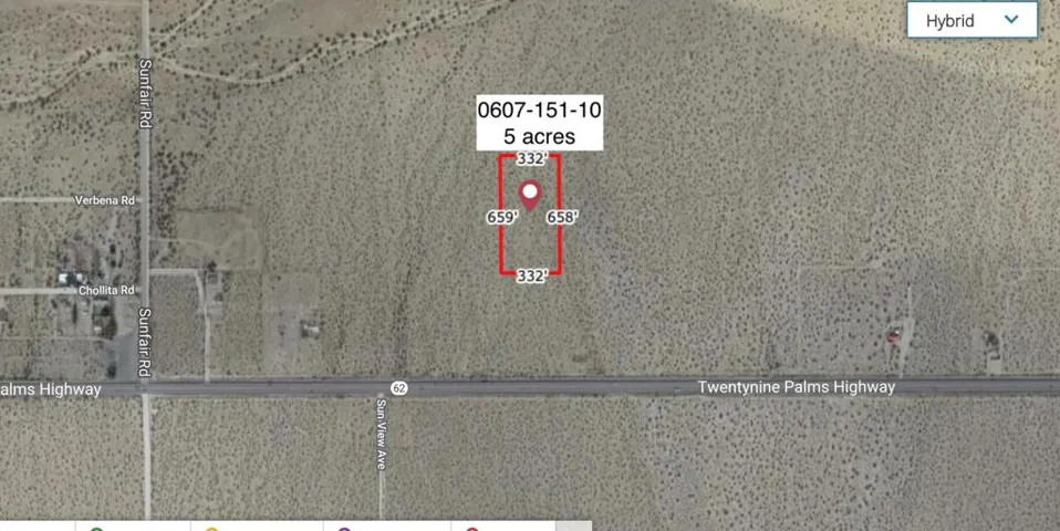 5 Acres Near Hwy 62 And Sunfair Road, Joshua Tree, California 92252, ,Land,For Sale,Acres Near Hwy 62 And Sunfair,219074998DA