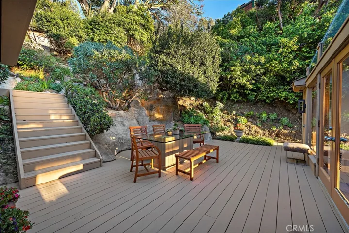 Deck Patio with Stairs to Gazebo