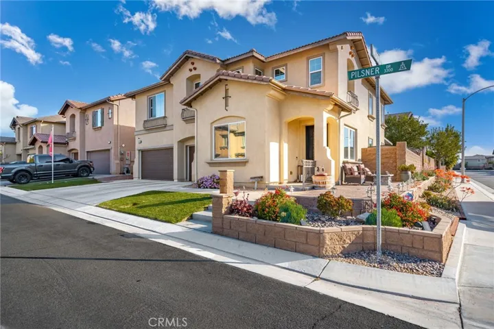 Welcome home to 3359 Pilsner Drive corner lot, inside Riverwalk Vista, directly accross from the pool! Darling wrap around from patio is colorful and welcoming. Front porch has ring doorbell. It is a 5 bedroom, 3 full bathroom, 2 story model home with 3208 square feet. 3 car remote controlled epoxy poured garage. Front yard on watering timer.