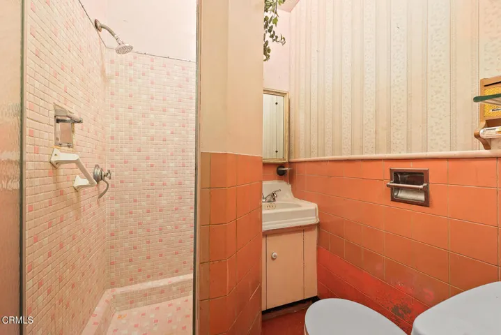 small bath with shower