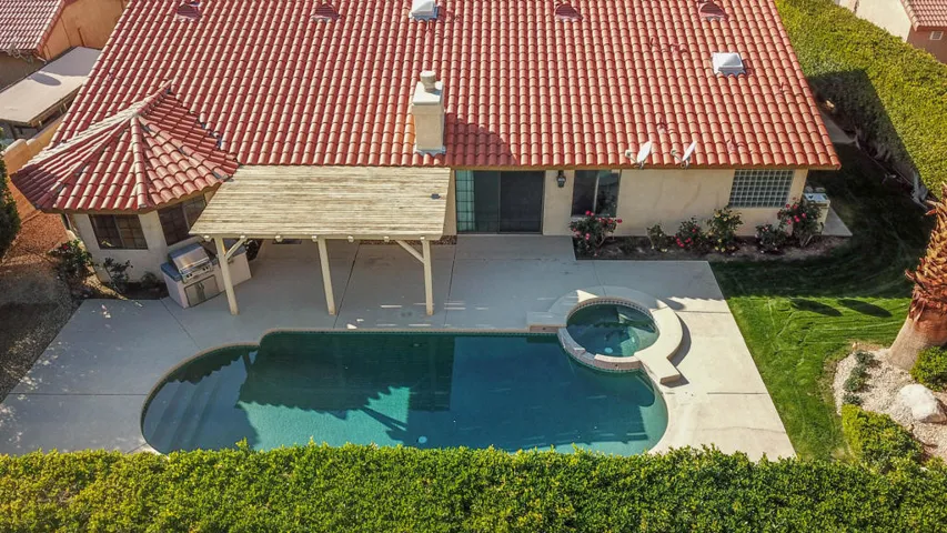 Private yard with pool