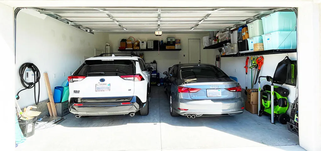 Garage with custom storage/shelving