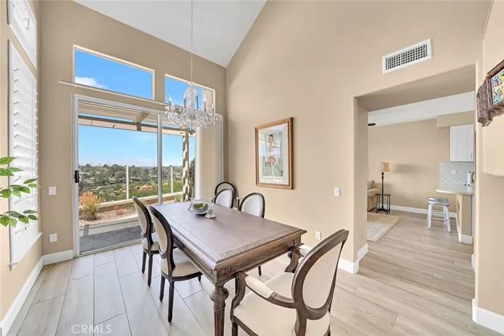 Bright and large dining room.