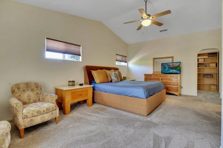 Large seating area in bedroom
